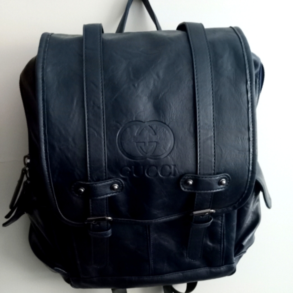 Gucci navy blue tote bag